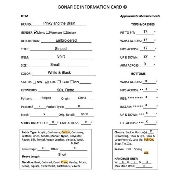 Pinky and The Brain Mens Embroidered Striped Shirt Size Small White Black AN EXC - Picture 8 of 11